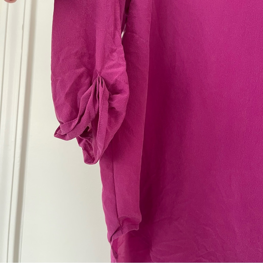 Anthropologie Maeve 100% Silk Mairead Raspberry Cutout Button Blouse size XS - Picture 4 of 9